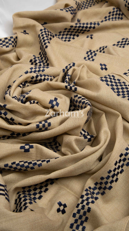 Handmade Premium quality strip embroidered Pashmina Shawl