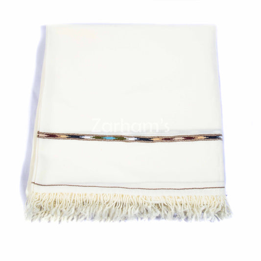 Pure Wool Premium quality handmade men's Off white Shawl