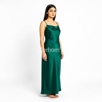 Handmade Emerald Green Silk Long Dress | Premium Quality Silk Formal and Party Dresses
