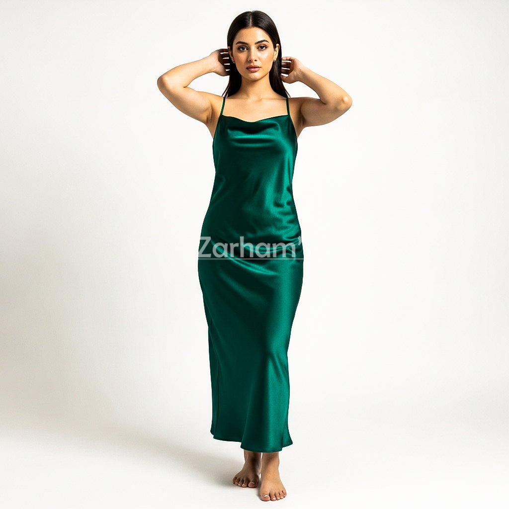 Handmade Emerald Green Silk Long Dress | Premium Quality Silk Formal and Party Dresses