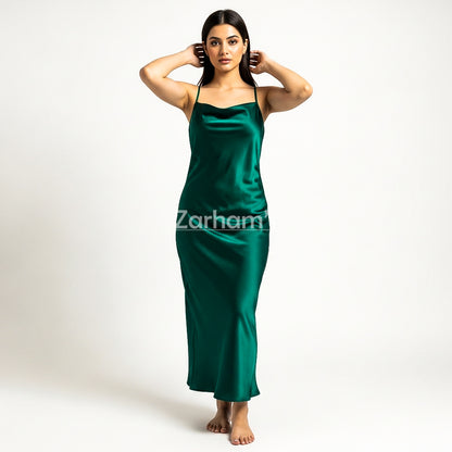 Handmade Emerald Green Silk Long Dress | Premium Quality Silk Formal and Party Dresses