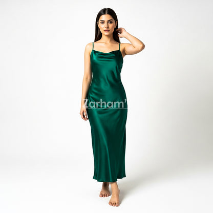Handmade Emerald Green Silk Long Dress | Premium Quality Silk Formal and Party Dresses