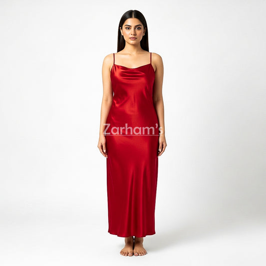 Handmade Blood Red Silk Long Dress | Premium Quality Silk Formal and Party Dresses