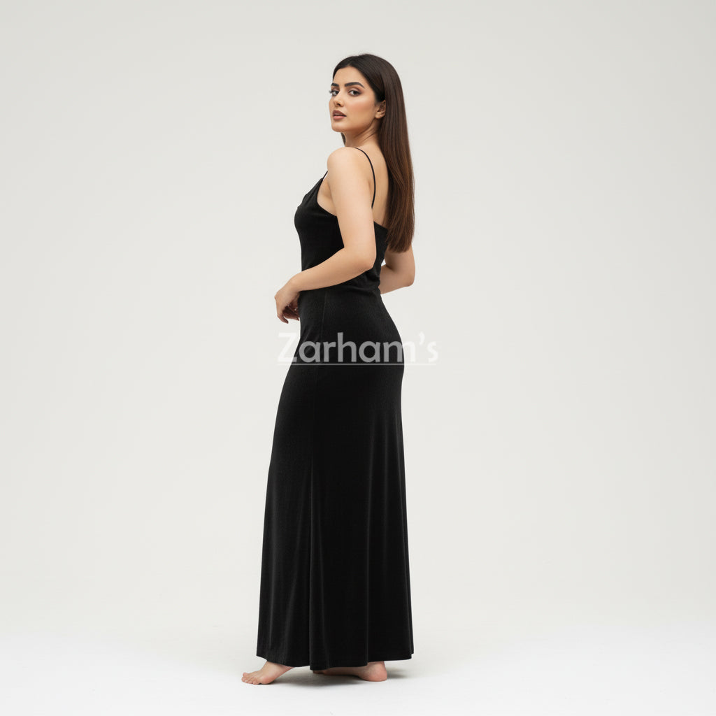 Handmade Midnight Black Velvet Long Dress | Premium Quality Velvet Formal and Party Dresses