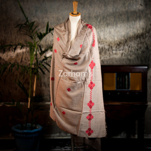 Pure Traditional Embroided Woolen Shawl for women