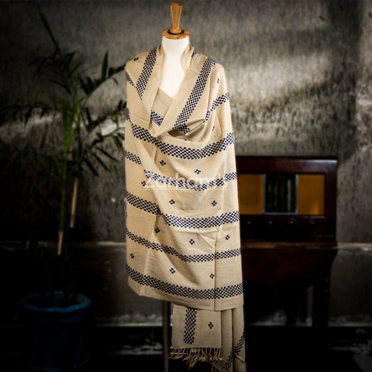 Handmade Premium quality strip embroidered Pashmina Shawl